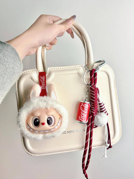 Porte-clés en peluche mignon Labubu très populaire pour filles – Charm de sac: Marron