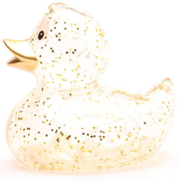 Canard de bain pailleté doré en caoutchouc