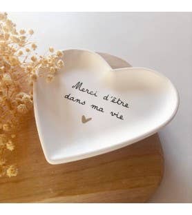Coupelle cœur message Merci “Merci d’être dans ma vie”