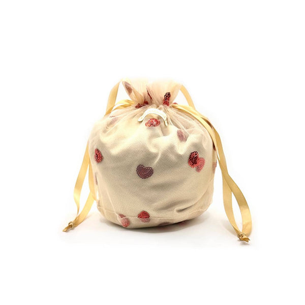 Jupon Célestine long - Beige à coeur rouge 