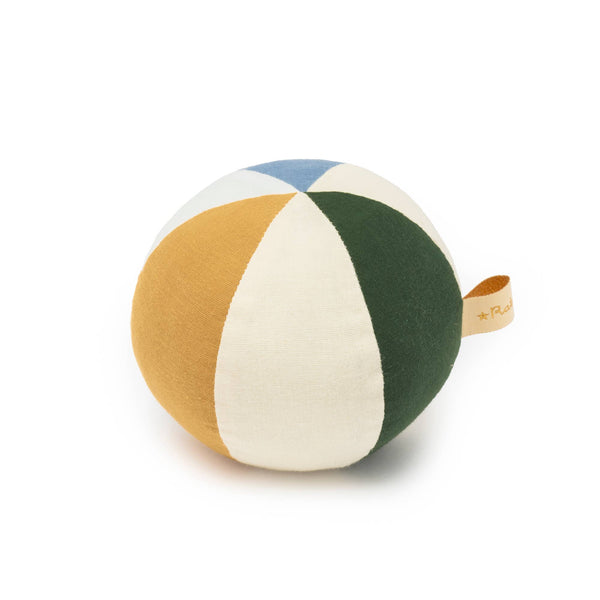 Balle tissu bébé 10 cm moutarde
