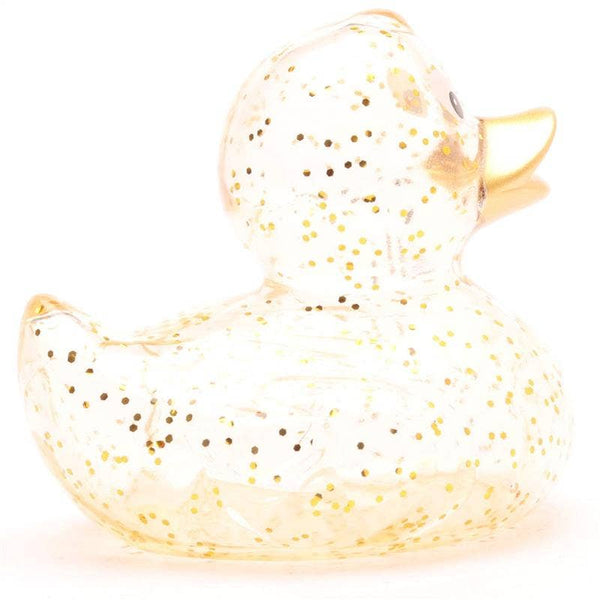 Canard de bain pailleté doré en caoutchouc
