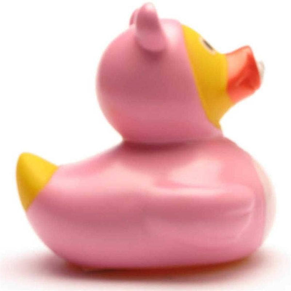 Canard en caoutchouc bébé fille rose avec tétine et biberon