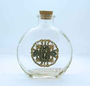VHWB3 - Bouteille d'eau bénite vintage ornée de cristaux