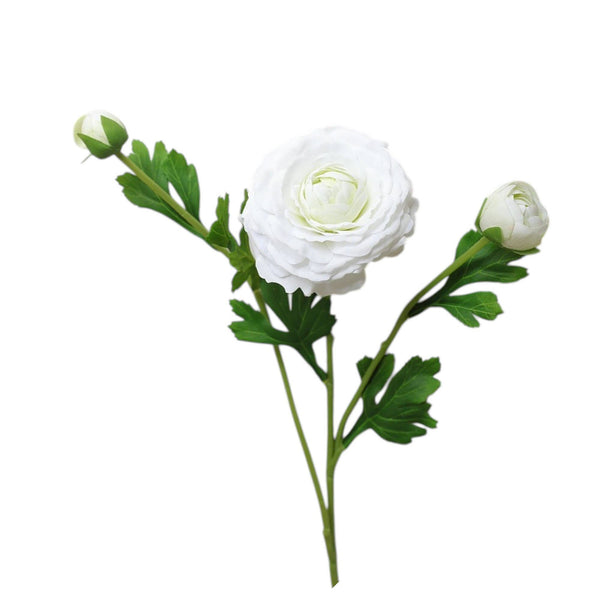 Renoncule artificielle ultra réaliste toucher réel de 46 cm: Rose Begonia