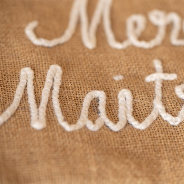 Pochette Jute "Merci maitresse" blanc
