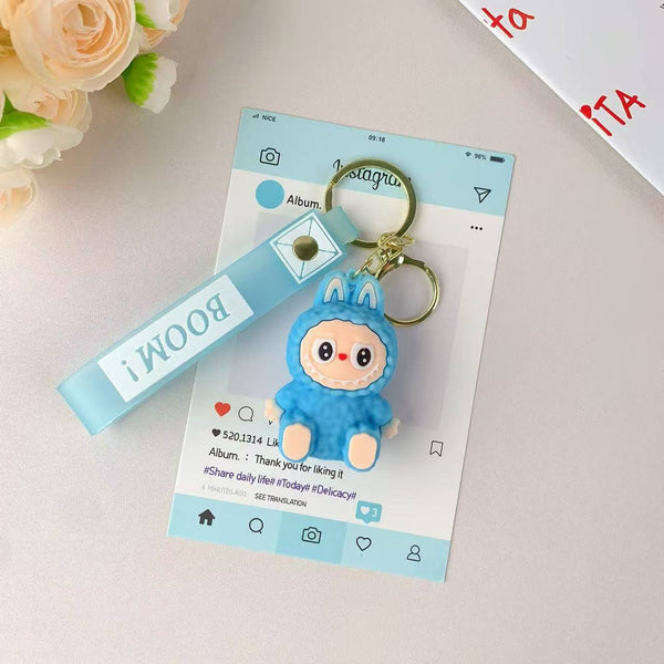 Porte-clés mignon Labubu très populaire pour filles – Charm de sac: Marron