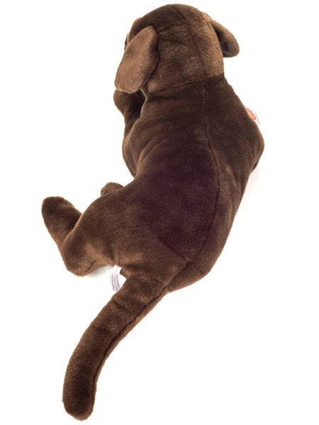 Labrador marron chocolat couché 50 cm - peluche - animal en peluche