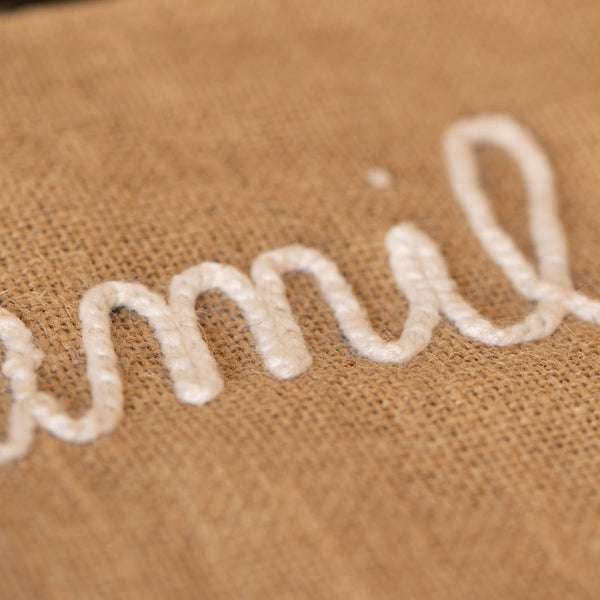 Pochette Jute "Family" blanc