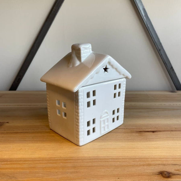 Brûleur de maison en céramique blanche, 12 cm