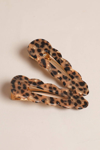 Barrettes Signature - Leopard (Paire)