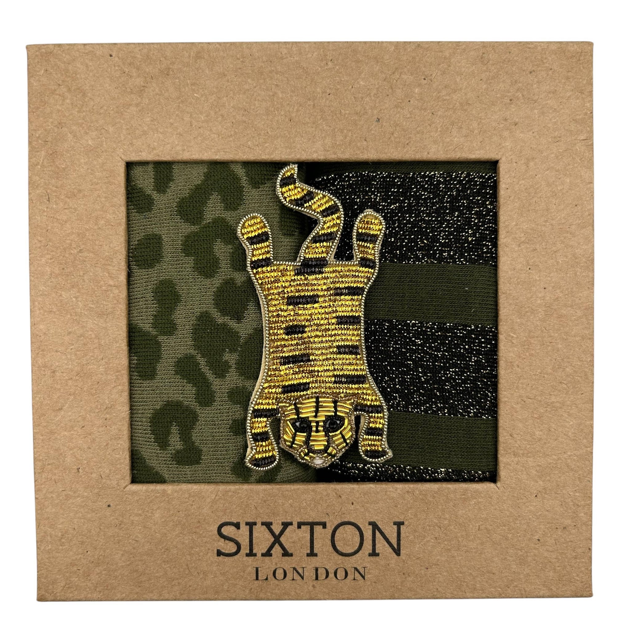 Duo de boîtes de chaussettes Ivy Leopard & Berlin avec broche Tiger Body