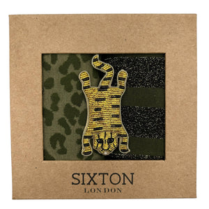 Duo de boîtes de chaussettes Ivy Leopard & Berlin avec broche Tiger Body
