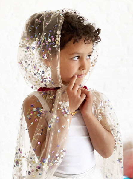 Cape de fée multicolore à sequins