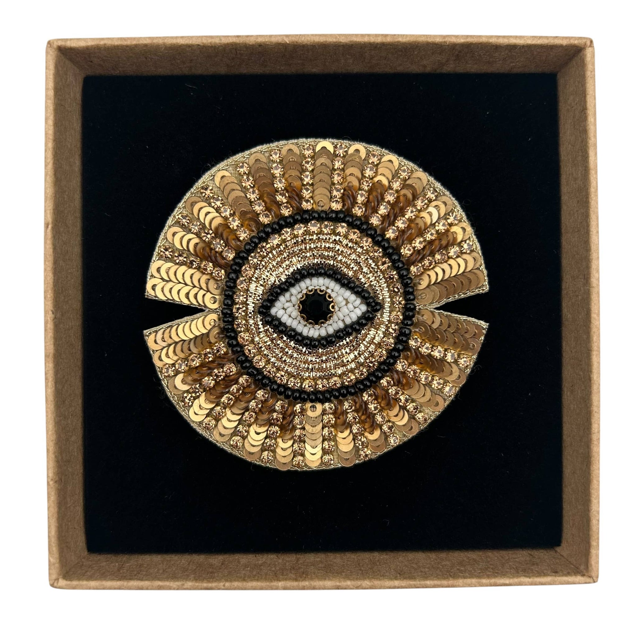 Broche / épingle brodée Œil de rayon de soleil