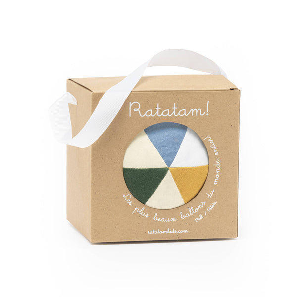 Balle tissu bébé 10 cm moutarde