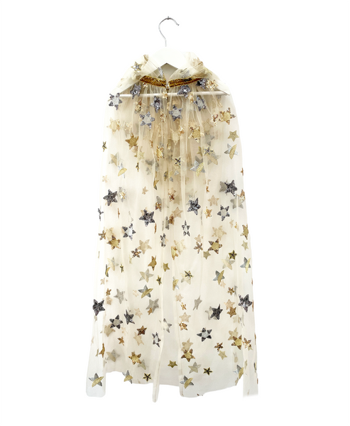 Cape de fée or et argent brodée à sequins