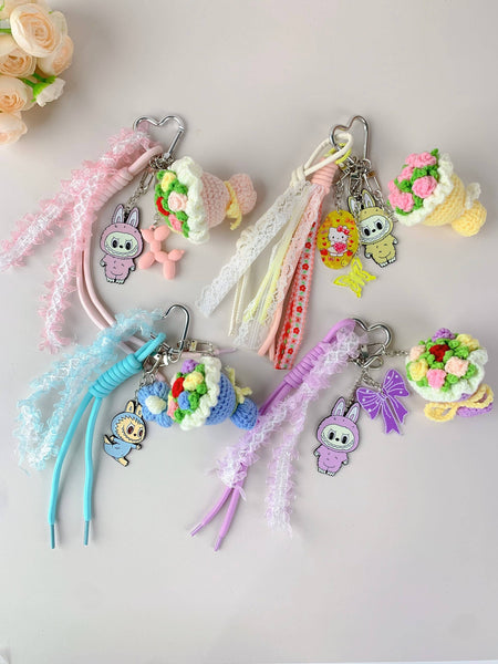 Porte-clés en peluche mignon Labubu très populaire pour filles – Charm de sac: 2
