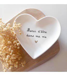 Coupelle cœur message Merci “Merci d’être dans ma vie”