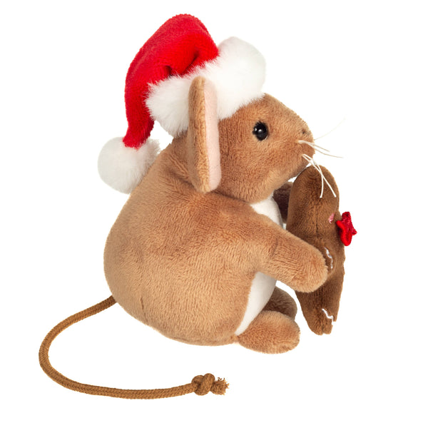 Souris de Noël avec bonhomme en pain d'épice 11 cm-peluche-jouet en peluche
